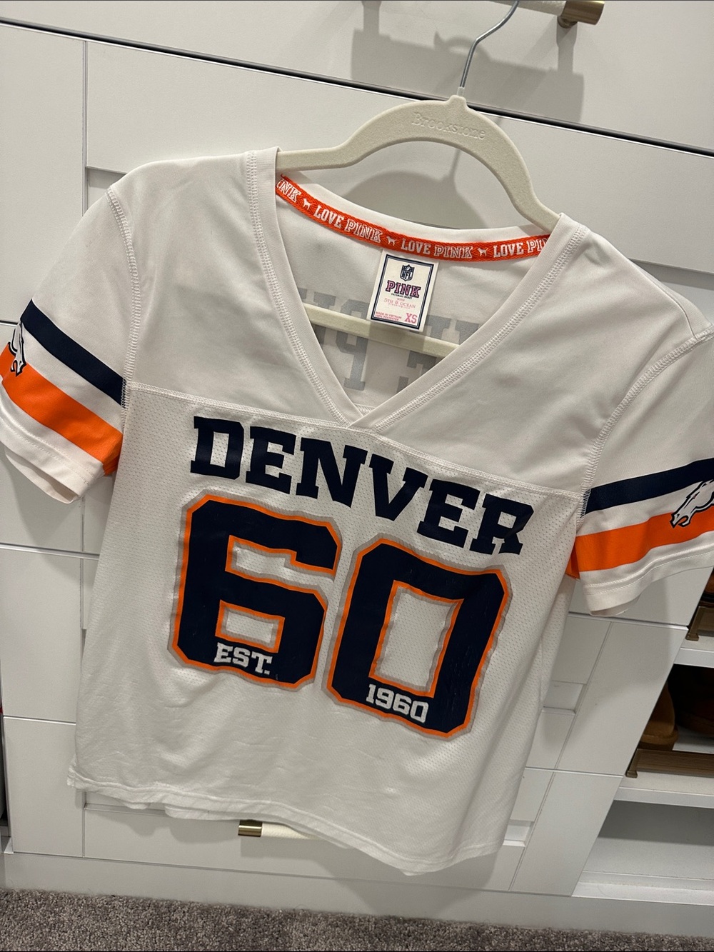 RARE VS Pink Denver Broncos Jersey Top